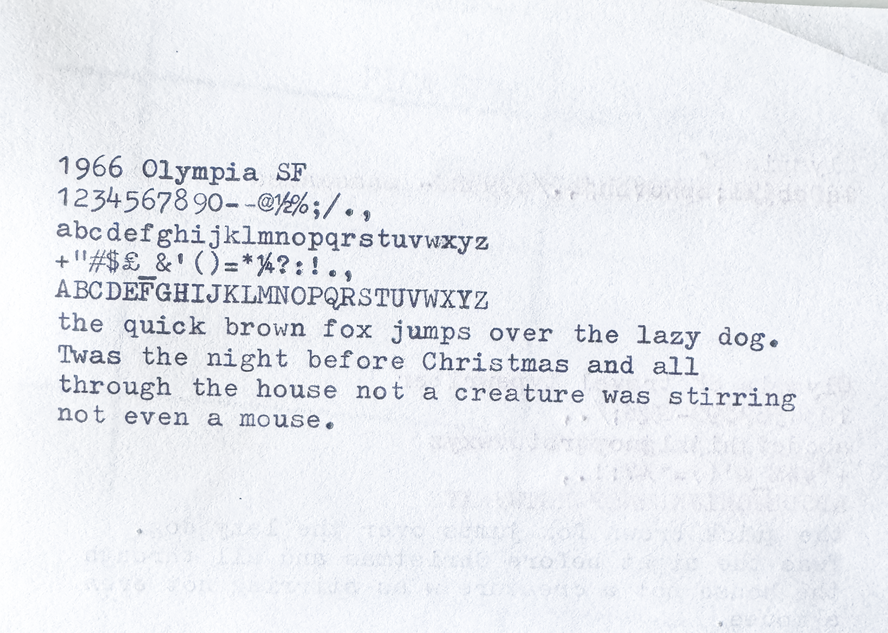 1966 Olympia SF Travel Typewriter