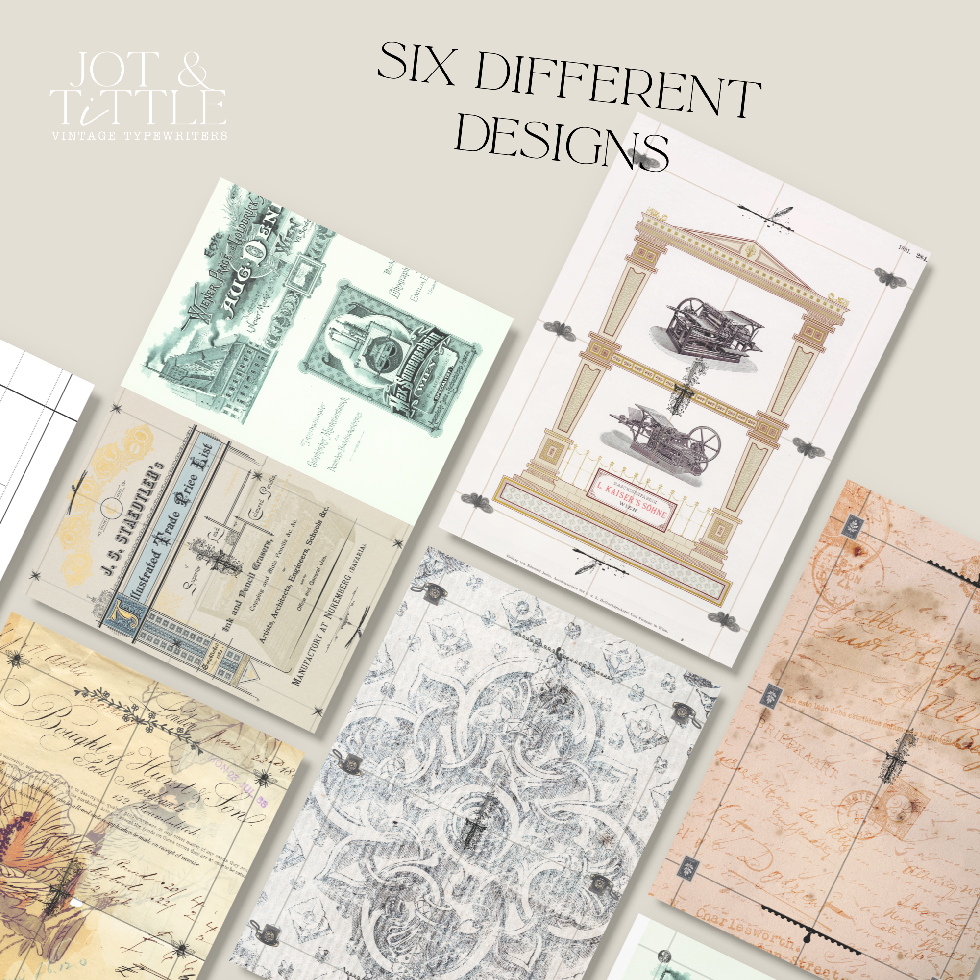 Backing Paper for Vintage Typewriters (12 sheets)