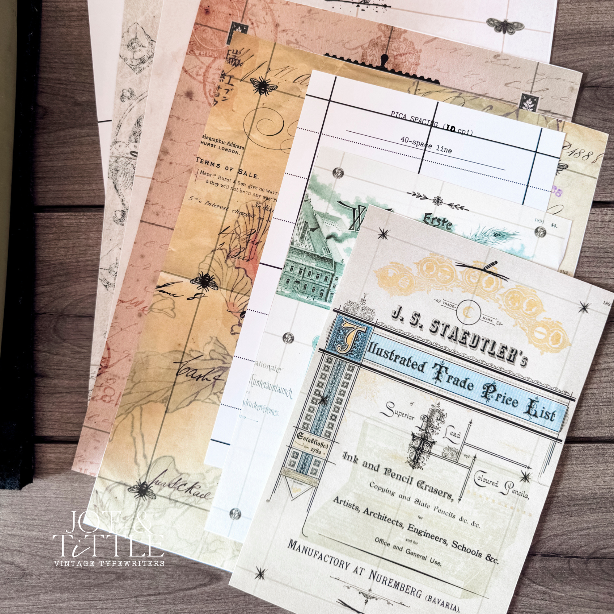 Backing Paper for Vintage Typewriters (12 sheets)